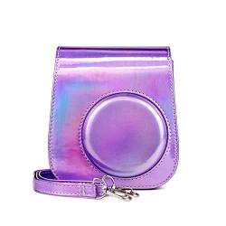 MAGILL Kameratasche glänzend Farbe Schutzhülle Retro Leder Kameratasche Fit for Fuji Fit for Polaroid Mini 11 Kamera Tasche (Color : C) von MAGILL