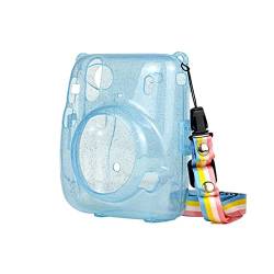 MAGILL Sofortbildkamera-Tasche Hartschalen-Blitzschutzhülle mit Schultergurt, Pink, Lila, Blau, passend for Fujifilm, passend for Mini 11 Kamera Tasche (Color : Blue) von MAGILL