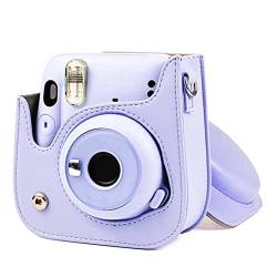 MAGILL Sofortiger Foto-Bag Pu. Ledertasche for Schultergurt Kamera-Foto-Tasche for Fujifilm Instax Mini 11 Kamera Tasche (Color : Purple) von MAGILL