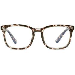 MAGIMODAC Blaulichtfilter Lesebrille groß Damen Herren Computerbrille Lesebrillen Sehhilfe Brille Computer-Lesebrillen mit/ohne Stärke (Leopard, 1.25) von MAGIMODAC