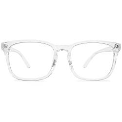 MAGIMODAC Blaulichtfilter Lesebrille groß Damen Herren Computerbrille Lesebrillen Sehhilfe Brille Computer-Lesebrillen mit/ohne Stärke (Transparent, 0.00) von MAGIMODAC