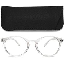 MAGIMODAC Damen Blaulichtfilter Brille Klein Rund Blaulichtbrille Anti Blaulicht Computer Brillen Brillenfassungen Oval Computerbrille ohne Stärke(Transparent, 0.00) von MAGIMODAC