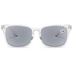 MAGIMODAC Damen Herren Lesebrille mit Sonnenschutz Sonnenbrille getönte Lesebrillen mit sehstärke 1.0+ 1.5+ 2.0+ 2.5+ 3.0+ 3.5+ 4.0+(Tranparent, 2.75) von MAGIMODAC