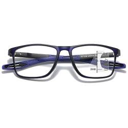 MAGIMODAC Damen Herren Lesebrillen Progressive Multifokale Lesebrille Blaulichtfilter Lesehilfe Sehhilfe Gleitsichtbrille Blau +2.50 von MAGIMODAC