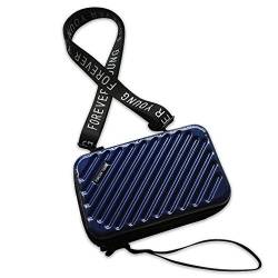 MAGIMODAC Mini Umhängetasche Handy Damen Klein Handytasche Geldbörse Crossbody Schultertasche Kofferform Handtasche (Schräg-dunkelblau) von MAGIMODAC