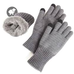 MAGISDU Merino Wolle Handschuhe Damen Herren Winter Warm Thermohandschuhe Fleecefutter Touchscreen Doppelschicht Elastischer Griff Outdoor von MAGISDU