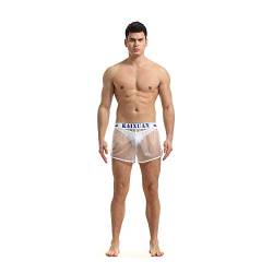 MAGREAT Herren Badehose, PVC, transparent, lose Strandshorts, schnell trocknend, sexy Bademode Gr.M, Verschiedene Größen, Transparenter weißer Rand 商品名称 von MAGREAT