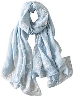 MAIRY Schal Damen Schals Mode Muster Blaue Übergroßer Stola Tücher Mit Fransen Lang Warme Schals Deckenschal M13601 von MAIRY
