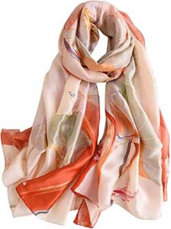 MAIRY Schal Damen Seide Gefühl Halstuch Schal Frauen Elegant Seidenschal Business Seidentuch Scarf Bandana Taschentuch Ansatz Handgelenk Kopftücher M180014 von MAIRY