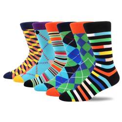 MAKABO Bunte Lustige Damen Socken, 6 Paar Verrückte Geometrisch Motiv, 39-42 von MAKABO