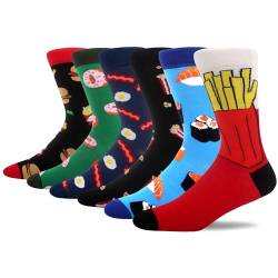 MAKABO Lustige Bunte Socken Herren mit Food Motiv 6 Paar, Größe 39-42 von MAKABO