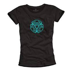 Arc Reactor T-Shirt Damen - Stark Industries Kurzarmshirt Frauen/Mädchen Iron Größe M von MAKAYA