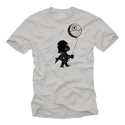 Baby Darth Vader T-Shirt mit Todesstern - Herren grau L von MAKAYA