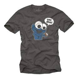Baby Monster mit Kekse - T-Shirt Game Over Grau Größe L von MAKAYA
