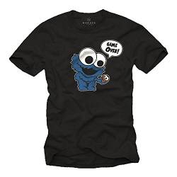 Baby Monster mit Kekse - T-Shirt Game Over schwarz Größe XL von MAKAYA