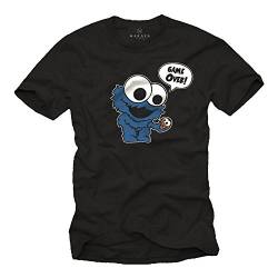 Baby Monster mit Kekse - T-Shirt Game Over schwarz Größe XXL von MAKAYA