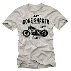 Biker T-Shirt für Herren Bobber XS 650 Motorrad grau Größe XXL von MAKAYA