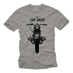 Cafe Racer T-Shirt Boxer Twin Motorrad grau Herren Größe XXXL von MAKAYA