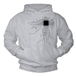 MAKAYA Cooler Geek Pullover mit Kapuze CPU Hoodie Kapuzenpullover Sweatshirt Nerd Geschenke Größe L von MAKAYA