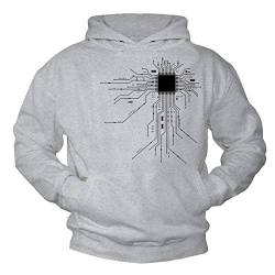 MAKAYA Cooler Geek Pullover mit Kapuze CPU Hoodie Kapuzenpullover Sweatshirt Nerd Geschenke Größe XXXXL von MAKAYA