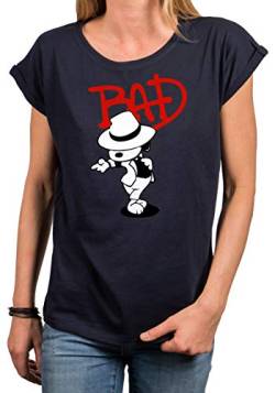 MAKAYA Damen T-Shirt locker & lässig geschnitten - Bad Dog Snoop Jackson - blau große Größen XXXL von MAKAYA
