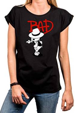 MAKAYA Damen T-Shirt locker & lässig geschnitten - Bad Dog Snoop Jackson - schwarz große Größen XL von MAKAYA