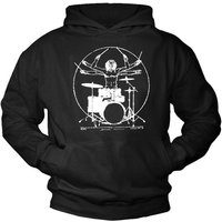 MAKAYA Kapuzenpullover Herren Schlagzeug Sweatshirt Drummer Hoodie Rock Musik Pulli Kapuze von MAKAYA