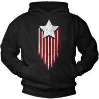 MAKAYA Kapuzenpullover Herren USA Pullover mit Kapuze Sweatshirt Star Amerika Fahne US Flagge Hoodie mit Druck von MAKAYA