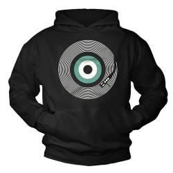 MAKAYA Kapuzenpullover Musik Geschenke Vinyl Hip Hop Retro Hoodie Pullover Tape Kassette Kopfhörer Sweatshirt Schwarz Größe L von MAKAYA