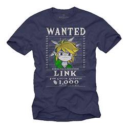 MAKAYA Legend Gamer T-Shirt Herren - Zelda Link - Lustige Nerd Shirts Männer Blau S von MAKAYA