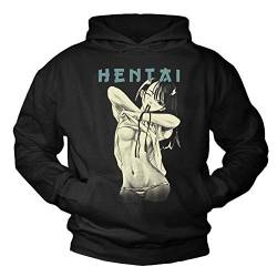 MAKAYA Manga Kapuzenpullover Herren/Jungen - Hentai Hoodie Anime Sweatshirt mit Kapuze Pullover Nerd Geschenke Jungs/Mädchen Schwarz XL von MAKAYA