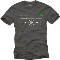 MAKAYA Print-Shirt Herren Motiv Musik Playlist Geschenke für Musiker Coole Männer Mode (Rundhals, Kurzarm) mit Druck, aus Baumwolle von MAKAYA