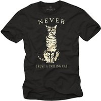 MAKAYA Print-Shirt Katzen Motiv Herren T-Shirt Spruch Katze Cat Lustig Männer Geschenke mit Druck, aus Baumwolle von MAKAYA