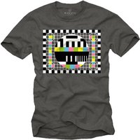 MAKAYA Print-Shirt Testbild Herren Retro Motiv Nerd Gamer Geek Gaming Jungs Männer mit Druck, aus Baumwolle von MAKAYA