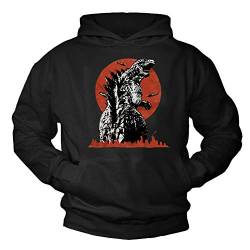 MAKAYA Pullover mit Kapuze Unisex Hoodie - Godzilla Kapuzenpullover Herren/Jungen/Damen/Mädchen Pulli Schwarz Größe M von MAKAYA