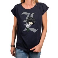 MAKAYA T-Shirt Damen Kurzarm Aufdruck Death by Ryuk Oversize Top Frauen mit Druck, aus Baumwolle, große Größen von MAKAYA