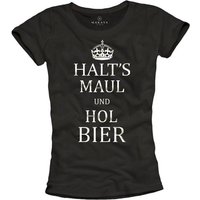 MAKAYA T-Shirt Damen Lustige Sprüche Top Bier Wein Alcohol Sommer Print Aufdruck JGA von MAKAYA