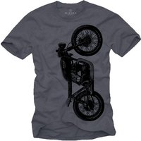 MAKAYA T-Shirt Männer Biker Motiv Cafe Racer Motorrad Bekleidung Motorradfahrer mit Druck, aus Baumwolle von MAKAYA