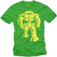 MAKAYA T-Shirt Roboter Motiv Jungen Kinder Jugendliche Print Aufdruck Cool Lustig mit Druck, aus Baumwolle von MAKAYA