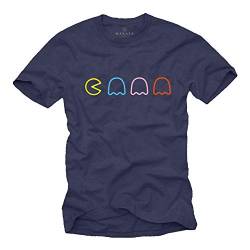 MAKAYA Vintage Gamer T-Shirt Herren Old School Game - Geschenke für Computer Nerds Man Blau XXXL von MAKAYA