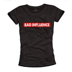 MAKAYA lustiges Sprüche T-Shirt Damen - Bad INFLUCENCE - Jungesellenabschied Frauen Größe L von MAKAYA