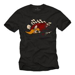 Motorrad und Tuning T-Shirt für Herren - Woody Racing Team - Geschenke Zubehör für Männer schwarz M von MAKAYA