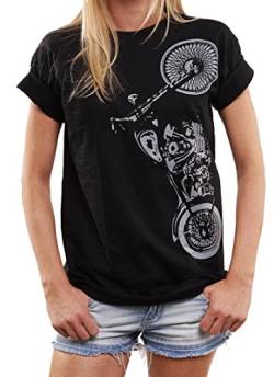 Motorradbekleidung für Damen - Chopper - Motorrad T Shirt große Größen Oversize Top Frauen XL von MAKAYA