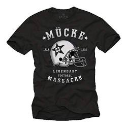Mücke 63 - Herren T-Shirt - Football Helm Spencer Tracy Schwarz XXXXXL von MAKAYA