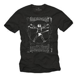 Musik T-Shirts mit Gitarre Leonardo DA Vinci schwarz Männer XXXXL von MAKAYA