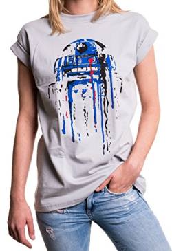 Oversize Frauen T-Shirt mit Aufdruck - Lustige Tshirts Geschenke Theory Star Child - Longshirt Übergröße sehr weit geschnitten grau Wars M von MAKAYA