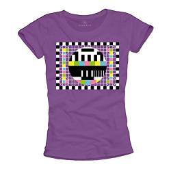Sheldon Shirt für Damen Testbild lila Größe L von MAKAYA