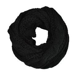 MAKFORT Damen Loop Schal Strickschal Loopschal Herbst Winter Dicker Schlauchschal Schwarz von MAKFORT