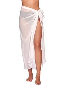 MAKFORT Damen Strandkleid Sarong Pareo Bikini Cover up Sommer Durchsichtig Bikini Kleid Multifunktional Damen Pareos Strandkleider von MAKFORT
