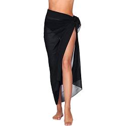 MAKFORT Damen Strandkleid Sarong Pareo Bikini Cover up Sommer Durchsichtig Bikini Kleid Multifunktional Damen Pareos Strandkleider von MAKFORT